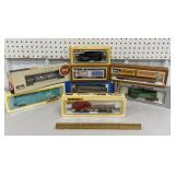 Model trains in their original boxes