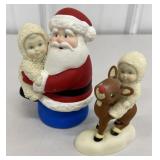 2 Snowbabies - Santa & Rudolph