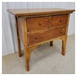 Early pine 3 drawer stand 26x14x24
