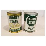 2 Quaker State motor oil cans  1 full, no
