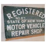Registered motor vehicle repair sign 2 sided