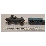 2 cast iron cars