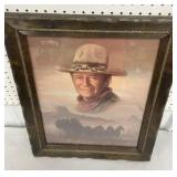 Framed Peter Shinn print of John Wayne approx