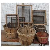 Bushel baskets, screens