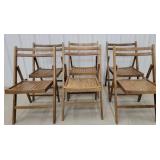 6 wooden. Folding chairs