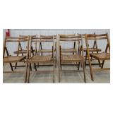 8 wooden folding chairs