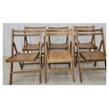6 wooden folding chairs