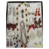 Pretty collection of earth tone beaded jewelry