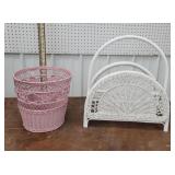 Wicker trash can, magazine stand