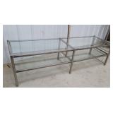 Retro chrome/glass top coffee table 66"20"18