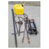 3 ton Jack , chain binder, diesel can