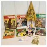 Walt Disney magazines, umbrella, post cards, etc
