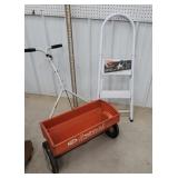 Folding step stool, seeder