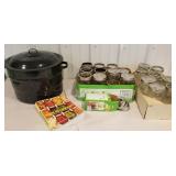 Canning jars, cook book, canister etc