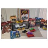 Box - toy cars, motorcycles, and robot