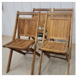 Set of 4 wooden folding chairs