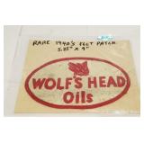 Rare 1940s felt patch wolves head oil - worn