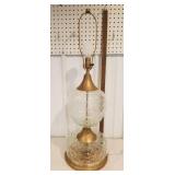 Glass and metal lamp