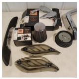 Harley -Tailfin mirrors, Housing kit, air filters,