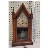 Welch steeple clock with key and pendulum -