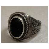 Mens sterling ring w/ black stone