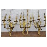 3 bronze Wall sconces - 14in