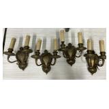 4 wall sconces 10in