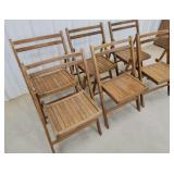 6 wooden folding chairs