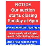 Auction closes on Sunday night ... Please read