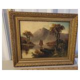 Sail boat - Artist signed oil painting on board