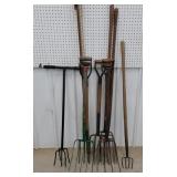 Pitch forks and weed puller
