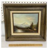 Campbell signed painting on canvas - landscape w/