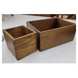 2 wooden boxes