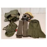 Military bag, gas mask, etc