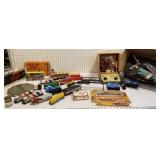 Train accessories, railroad tracks, transformers,