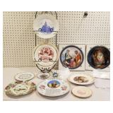 Advertising plates with plate rack, some