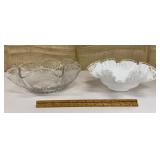 2 pretty ruffled edge bowls - Fenton & fostoria?