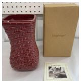 Longaberger woven ceramic vase w/ original box