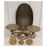 Jacobs Detecto- Scales, with weights and tray