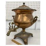Copper samovar w/ milk glass handles