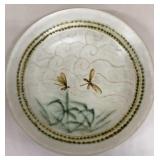 Artist signed studio pottery w/ dragonflies