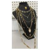 Pretty collection of gold fashion necklaces