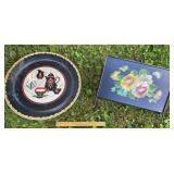 Toleware tray & magazine rack