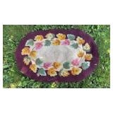 Small hook rug w/ leaves approx 2