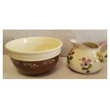 Stoneware batter bowl & Portugal hand-painted