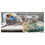 2 clear tubs of crafting - looks like