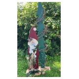 Folksy Santa & tree - tree is approx 70" tall