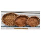 3 stacking wicker trays