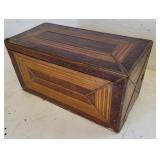 Document box with brass and wood inlay