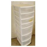 Roll around plastic drawers